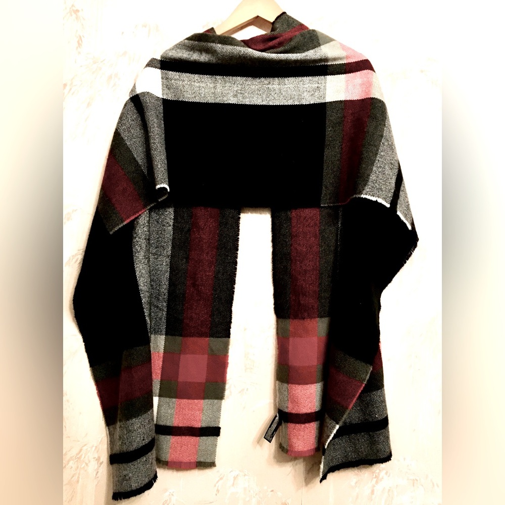 Express Black, Red, White and Gray Oversized Scarf